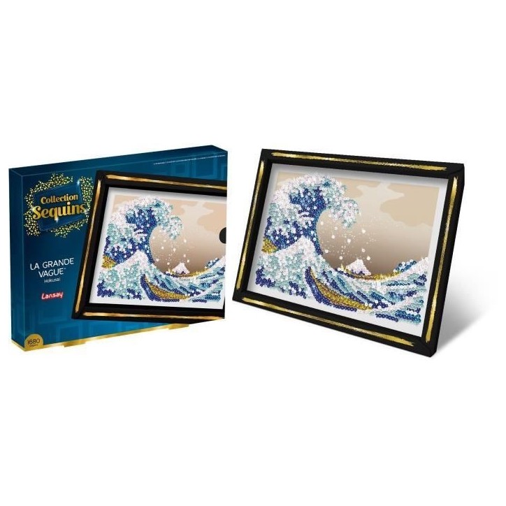 Kit loisir créatif - LANSAY - Collection Sequins - La Grande Vague - Hokusai - Des 14 ans