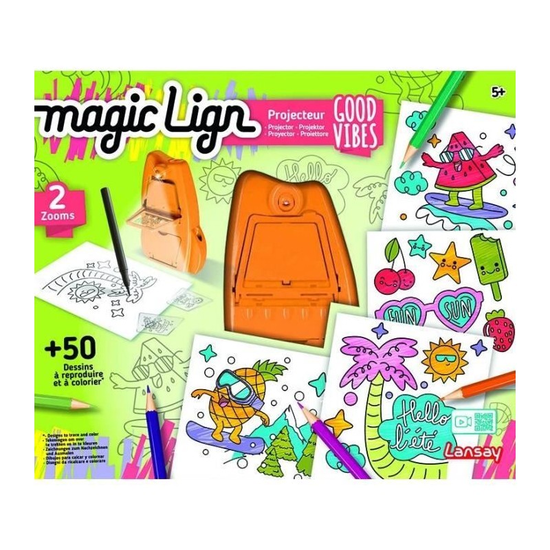 Magic Lign - LANSAY - Projecteur Good vibes - 50 illustrations - Des 5