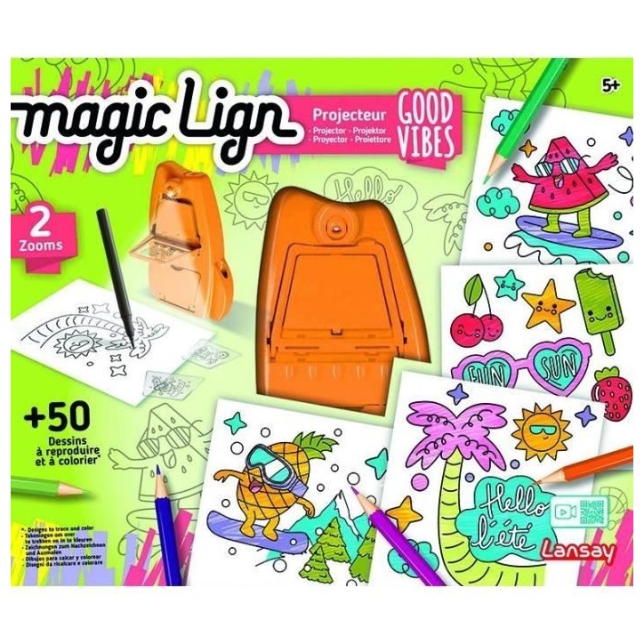 Magic Lign - LANSAY - Projecteur Good vibes - 50 illustrations - Des 5 ans Magic Lign - LANSAY - Projecteur Good vibes - 50 illustrations - Des 5 ans