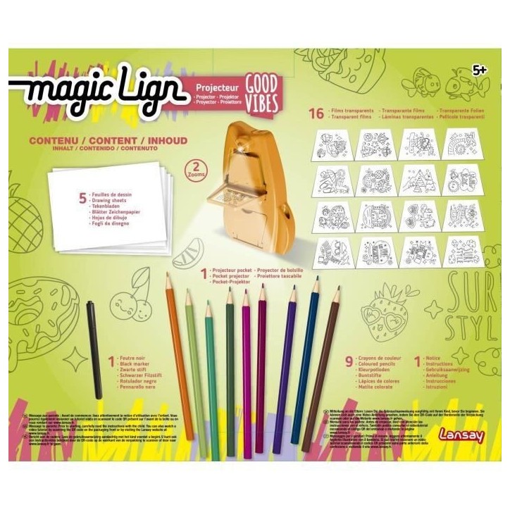 Magic Lign - LANSAY - Projecteur Good vibes - 50 illustrations - Des 5 ans Magic Lign - LANSAY - Projecteur Good vibes - 50 illustrations - Des 5 ans
