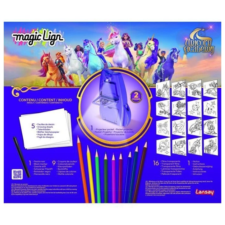 Magic Lign - LANSAY - Projecteur Unicorn Academy - 50 illustrations - Des 5 ans Magic Lign - LANSAY - Projecteur Unicorn Academy - 50 illustrations - Des 5 ans