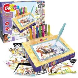Jeu de coloriage - LANSAY - Blopens Animaux - 16 pochoirs - Lavable -