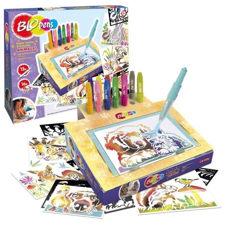 Jeu de coloriage - LANSAY - Blopens Animaux - 16 pochoirs - Lavable - Des 5 ans Jeu de coloriage - LANSAY - Blopens Animaux - 16 pochoirs - Lavable - Des 5 ans