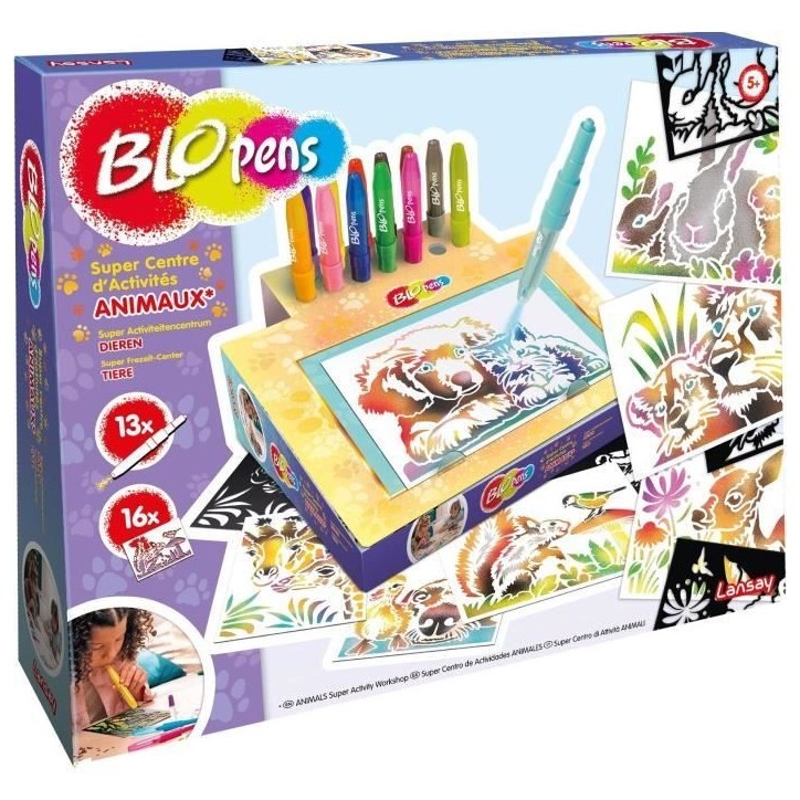 Jeu de coloriage - LANSAY - Blopens Animaux - 16 pochoirs - Lavable - Des 5 ans Jeu de coloriage - LANSAY - Blopens Animaux - 16 pochoirs - Lavable - Des 5 ans