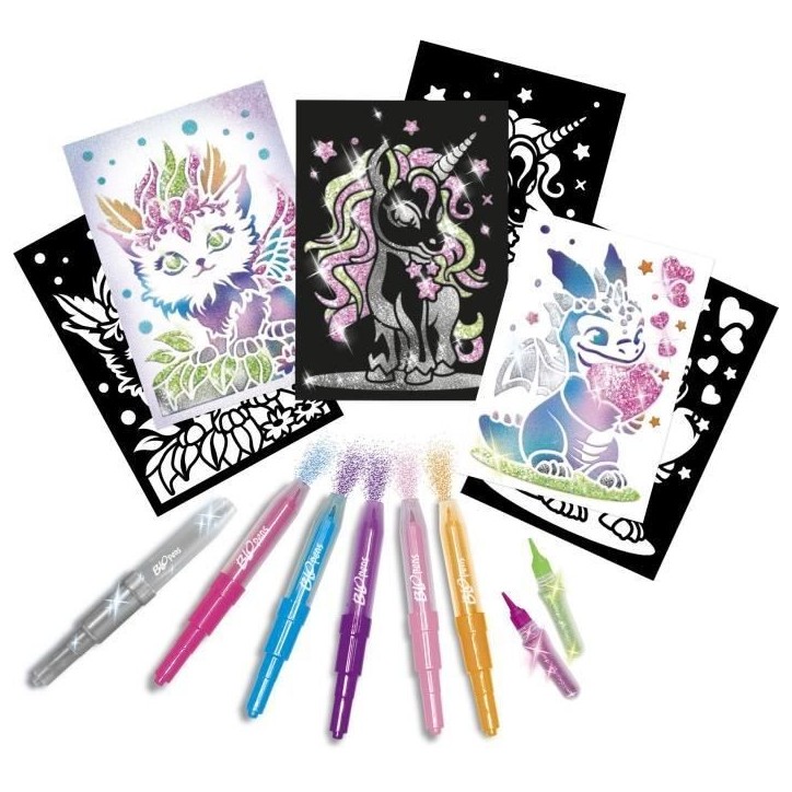 Blopens - LANSAY - Créatures pailletées - 6 pochoirs - Des 6 ans Blopens - LANSAY - Créatures pailletées - 6 pochoirs - Des 6 ans
