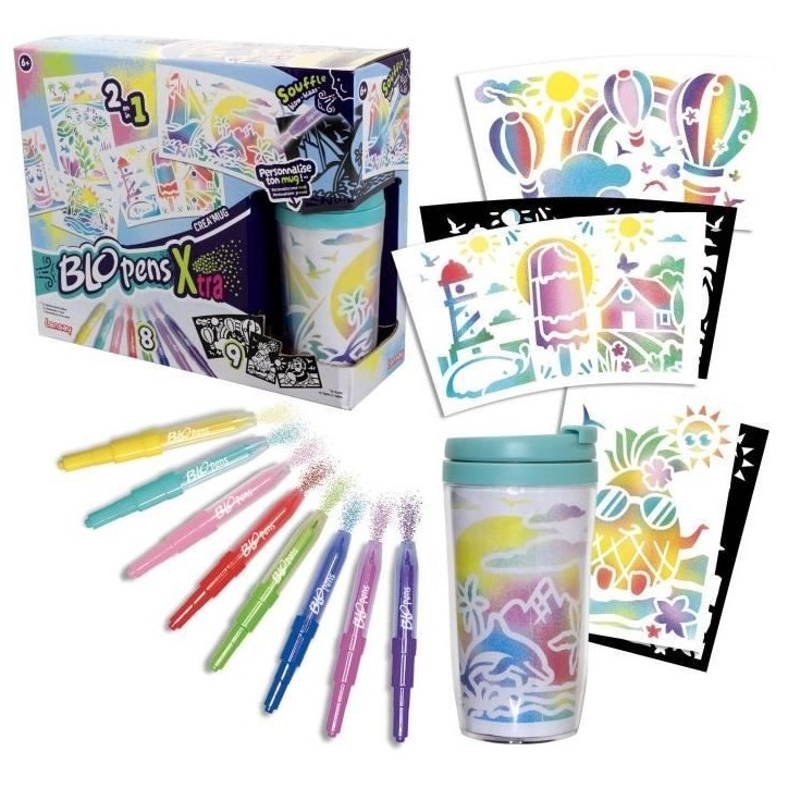 Blopens - LANSAY - Créa'mug - 9 pochoirs - 1 mug - Des 6 ans Blopens - LANSAY - Créa'mug - 9 pochoirs - 1 mug - Des 6 ans