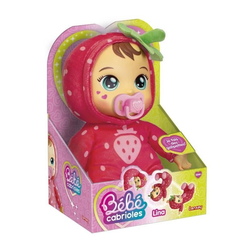 Poupon - LANSAY - Mon bébé cabrioles - Lina la fraise - Des 18 mois Poupon - LANSAY - Mon bébé cabrioles - Lina la fraise - Des 18 mois