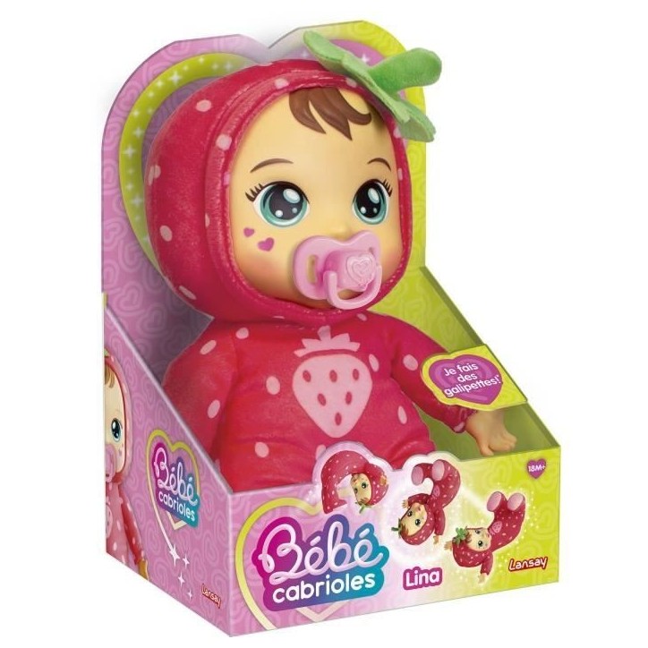Poupon - LANSAY - Mon bébé cabrioles - Lina la fraise - Des 18 mois Poupon - LANSAY - Mon bébé cabrioles - Lina la fraise - Des 18 mois