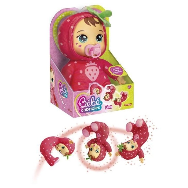 Poupon - LANSAY - Mon bébé cabrioles - Lina la fraise - Des 18 mois Poupon - LANSAY - Mon bébé cabrioles - Lina la fraise - Des 18 mois