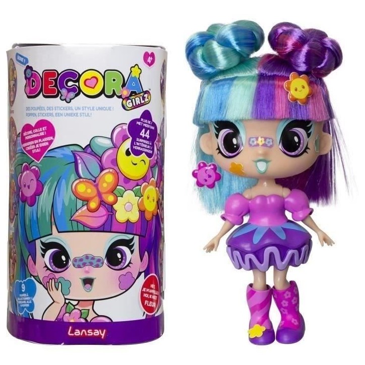 Poupée - LANSAY - 55102 - Decora Girlz - Minis Poupées Fashion a Personnaliser - Fleur Poupée - LANSAY - 55102 - Decora Girlz - Minis Poupées Fashion a Personnaliser - Fleur