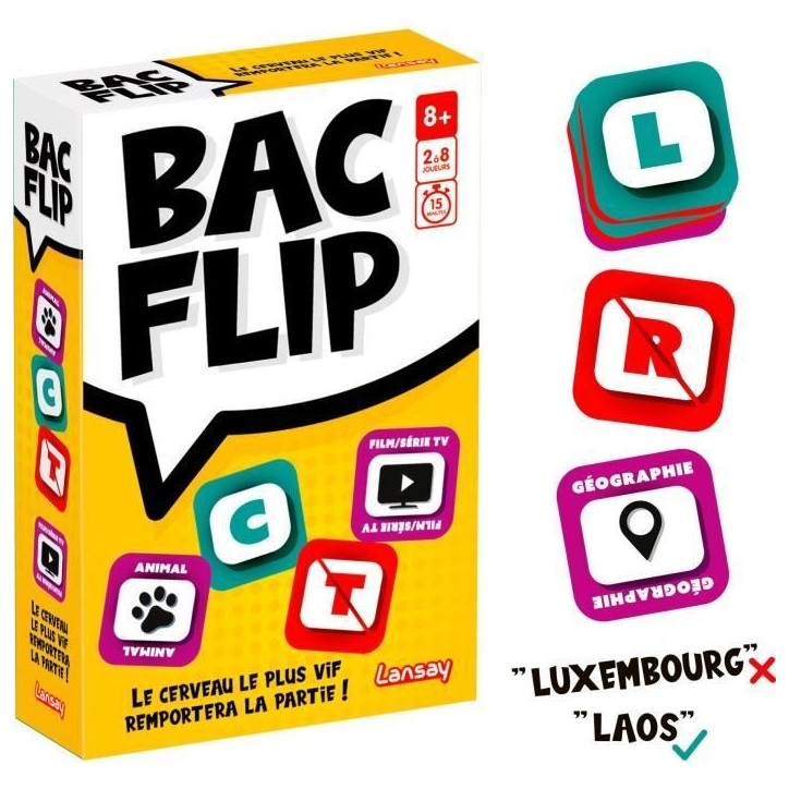 Jeu de société - LANSAT - BAC FLIP - Des 8 ans