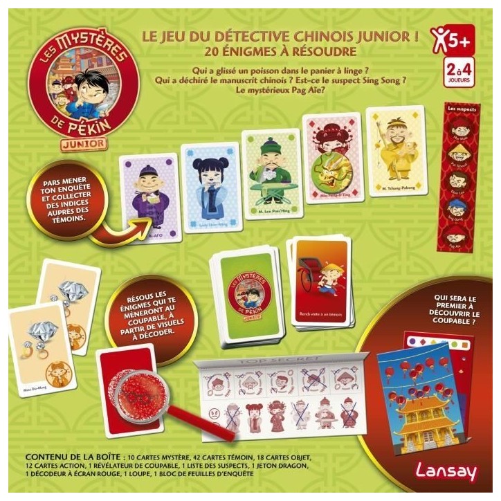 LANSAY - LES MYSTeRES DE PÉKIN - Jeu de société - Version Junior - 2 a 4 joueurs - Des 5 ans LANSAY - LES MYSTeRES DE PÉKIN - Jeu de société - Version Junior - 2 a 4 joueurs - Des 5 ans