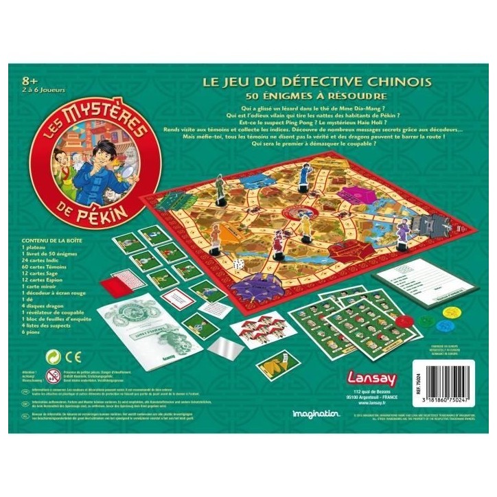LANSAY - LES MYSTeRES DE PÉKIN - Jeu de société - Version Originale - 2 a 6 joueurs - Des 8 ans LANSAY - LES MYSTeRES DE PÉKIN - Jeu de société - Version Originale - 2 a 6 joueurs - Des 8 ans