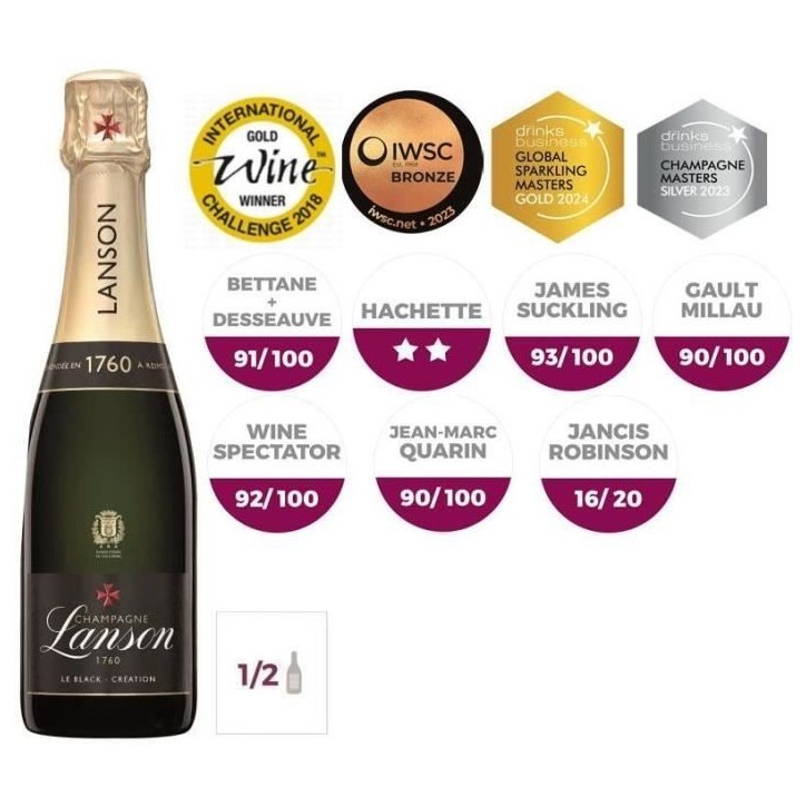Champagne Lanson le Black Création - Brut 37,5cl Champagne Lanson le Black Création - Brut 37,5cl