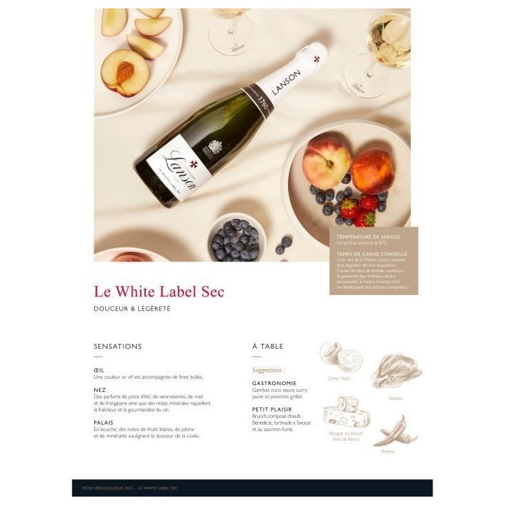 Champagne Lanson Le White Label Sec - 75 cl Champagne Lanson Le White Label Sec - 75 cl