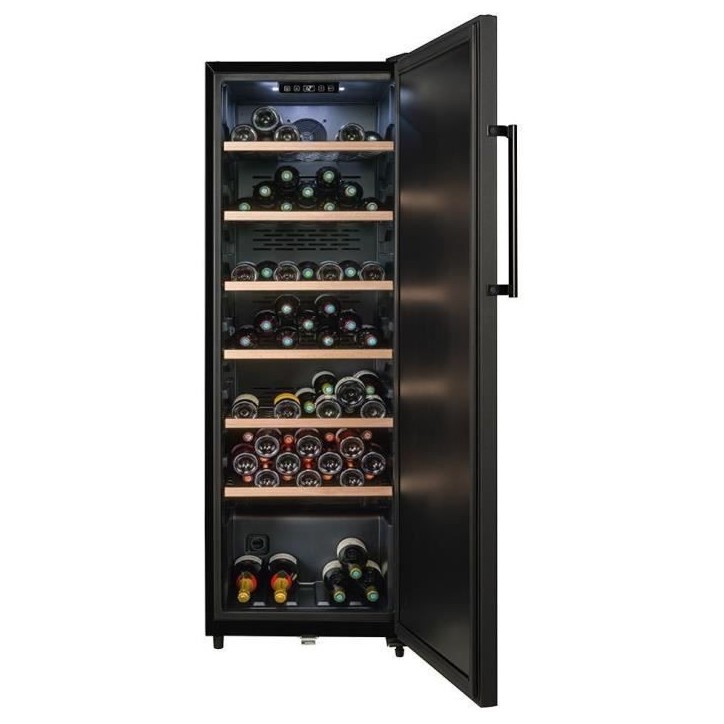 Cave a vin de vieillissement - LA SOMMELIERE - CTPNE147E - 147 bouteilles - Porte pleine - Classe E - 54 x 60 x 167,4 cm - Noir Cave a vin de vieillissement - LA SOMMELIERE - CTPNE147E - 147 bouteilles - Porte pleine - Classe E - 54 x 60 x 167,4 cm - Noir