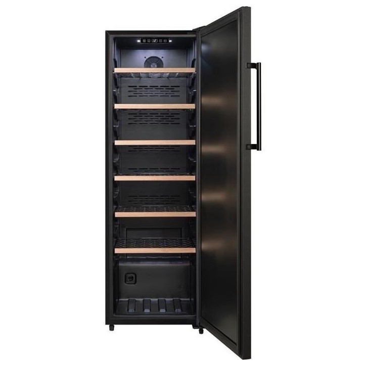 Cave a vin de vieillissement - LA SOMMELIERE - CTPNE147E - 147 bouteilles - Porte pleine - Classe E - 54 x 60 x 167,4 cm - Noir Cave a vin de vieillissement - LA SOMMELIERE - CTPNE147E - 147 bouteilles - Porte pleine - Classe E - 54 x 60 x 167,4 cm - Noir