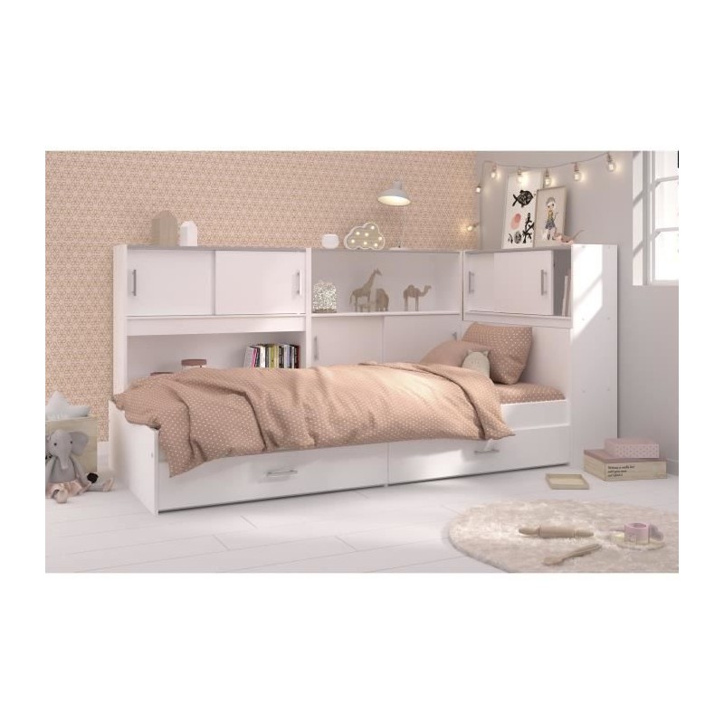 PARISOT SCOOP Lit Enfant l90x L200 cm avec 3 meubles de rangement - Co PARISOT SCOOP Lit Enfant l90x L200 cm avec 3 meubles de rangement - Co