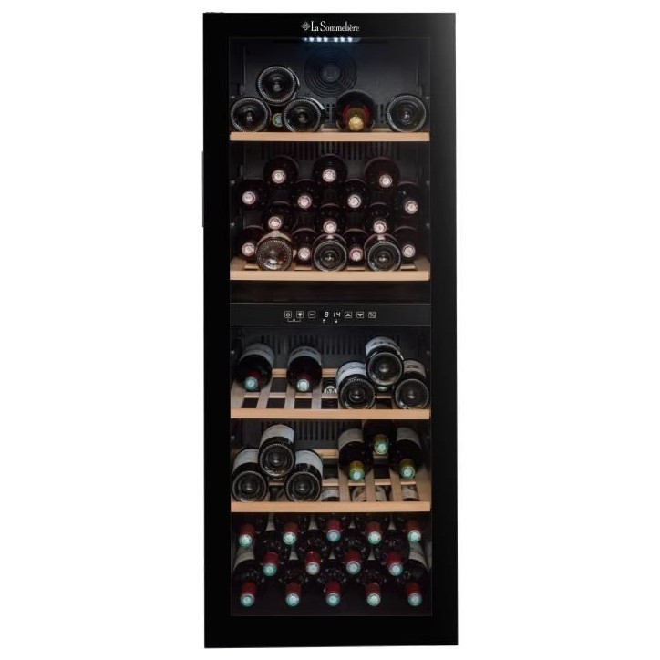 Cave a vin de service - LA SOMMELIERE - SLS90DZ - 91 bouteilles - Porte vitrée réversible - Classe G - 48 x 57,5 x 128,5 cm - Cave a vin de service - LA SOMMELIERE - SLS90DZ - 91 bouteilles - Porte vitrée réversible - Classe G - 48 x 57,5 x 128,5 cm -