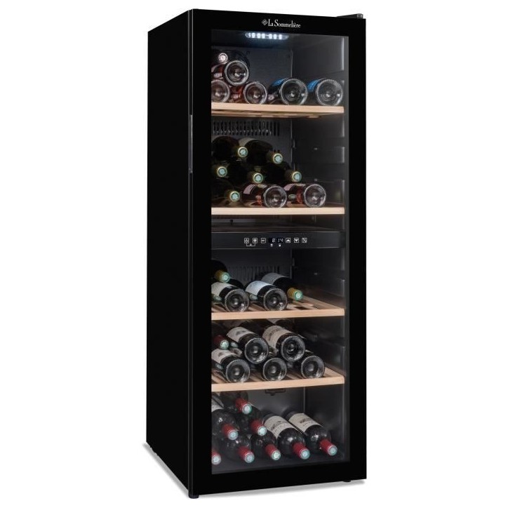 Cave a vin de service - LA SOMMELIERE - SLS90DZ - 91 bouteilles - Porte vitrée réversible - Classe G - 48 x 57,5 x 128,5 cm - Cave a vin de service - LA SOMMELIERE - SLS90DZ - 91 bouteilles - Porte vitrée réversible - Classe G - 48 x 57,5 x 128,5 cm -