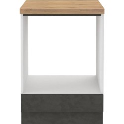 Meuble bas pour four encastrable avec plan de travail - Gris mat - L 6