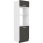 Meuble colonne four 2 portes battantes - Gris - L 60 x P 57 x H 210 cm - LASSEN Meuble colonne four 2 portes battantes - Gris - L 60 x P 57 x H 210 cm - LASSEN