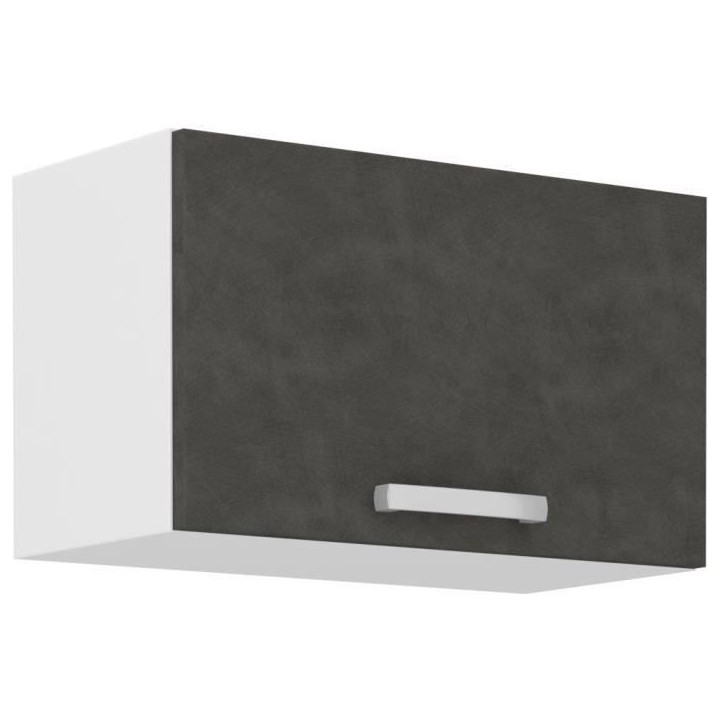 Meuble hotte porte basculante - Gris mat - L 60 x 31,6 x H 36 cm - LASSEN Meuble hotte porte basculante - Gris mat - L 60 x 31,6 x H 36 cm - LASSEN