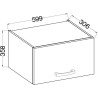 Meuble hotte porte basculante - Gris mat - L 60 x 31,6 x H 36 cm - LAS