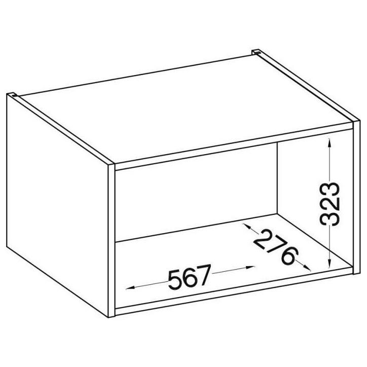 Meuble hotte porte basculante - Gris mat - L 60 x 31,6 x H 36 cm - LASSEN Meuble hotte porte basculante - Gris mat - L 60 x 31,6 x H 36 cm - LASSEN