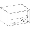 Meuble hotte porte basculante - Gris mat - L 60 x 31,6 x H 36 cm - LAS