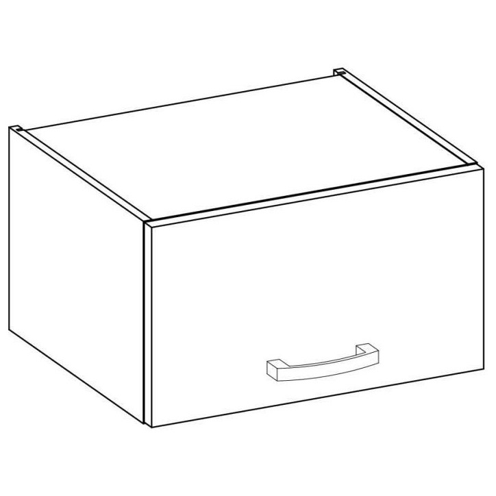 Meuble hotte porte basculante - Gris mat - L 60 x 31,6 x H 36 cm - LASSEN Meuble hotte porte basculante - Gris mat - L 60 x 31,6 x H 36 cm - LASSEN