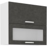Meuble haut 2 portes basculantes - L 80 x P 31,6 x H 72 - Gris mat - L