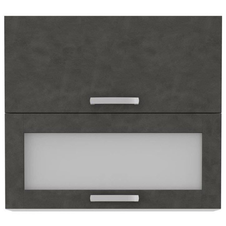 Meuble haut 2 portes basculantes - L 80 x P 31,6 x H 72 - Gris mat - LASSEN Meuble haut 2 portes basculantes - L 80 x P 31,6 x H 72 - Gris mat - LASSEN