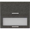 Meuble haut 2 portes basculantes - L 80 x P 31,6 x H 72 - Gris mat - L