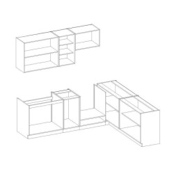 LASSEN Cuisine complete d'angle 240x165 cm avec plan de travail - Angl
