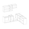LASSEN Cuisine complete d'angle 240x165 cm avec plan de travail - Angl