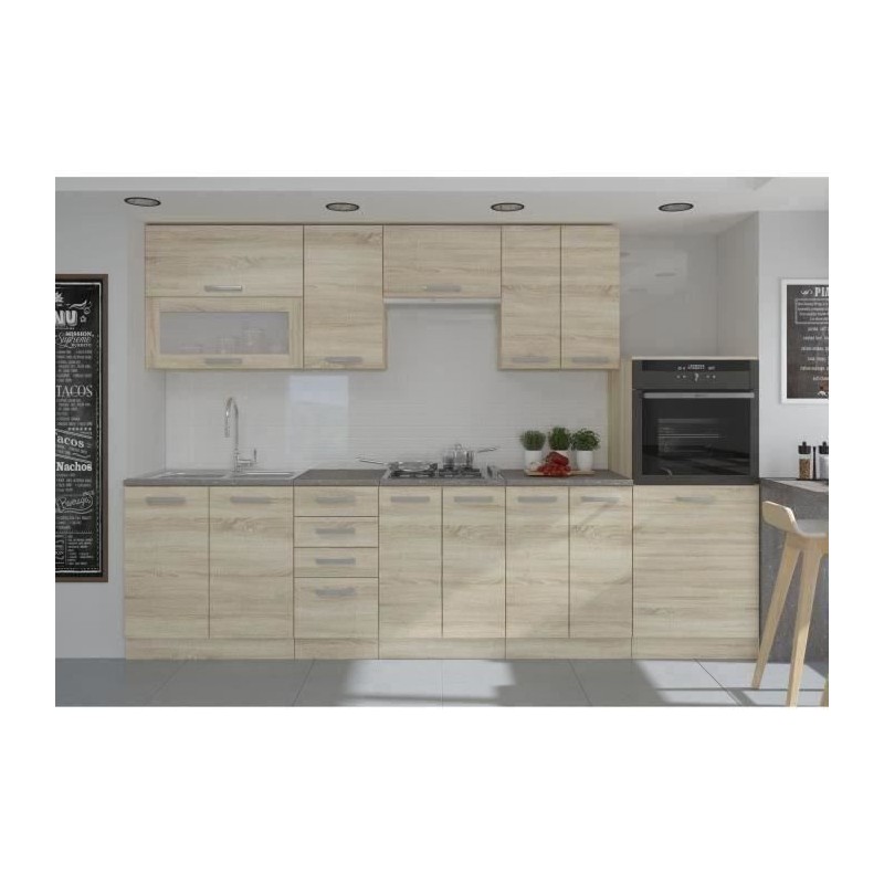 LASSEN Cuisine complete L 300 cm avec demi-colonne four et hotte - Dé LASSEN Cuisine complete L 300 cm avec demi-colonne four et hotte - Dé