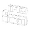 LASSEN Cuisine complete L 300 cm avec demi-colonne four et hotte - Dé