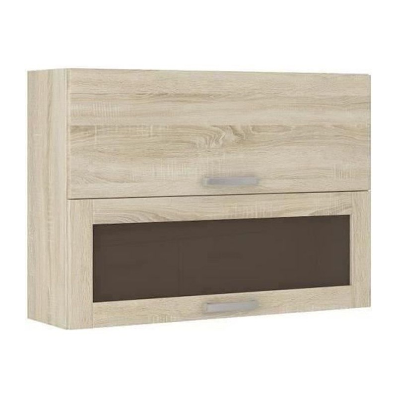 Meuble haut vitré 2 portes basculantes - L 80 x P 31,6 x H 72 - Déco Meuble haut vitré 2 portes basculantes - L 80 x P 31,6 x H 72 - Déco