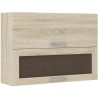 Meuble haut vitré 2 portes basculantes - L 80 x P 31,6 x H 72 - Déco
