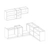 LASSEN Cuisine complete d'angle 240x165 cm avec plan de travail - Angl