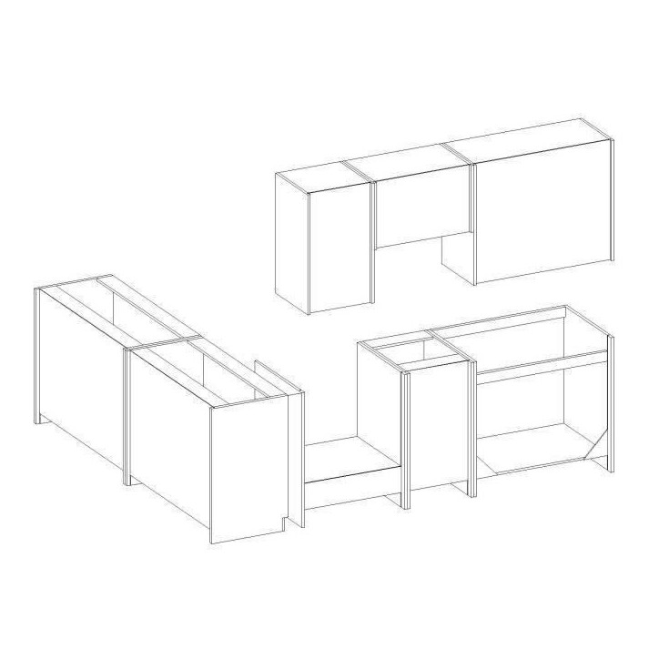 LASSEN Cuisine complete d'angle 240x165 cm avec plan de travail - Angle réversible - Décor chene sonoma