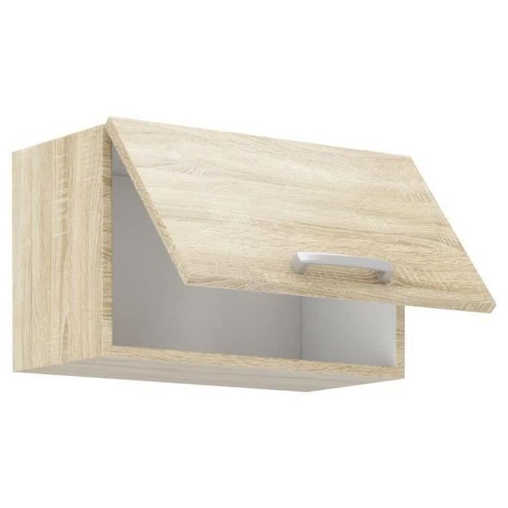 Meuble hotte porte basculante - Décor chene sonoma - L 60 x 31,6 x H 36 cm - LASSEN Meuble hotte porte basculante - Décor chene sonoma - L 60 x 31,6 x H 36 cm - LASSEN