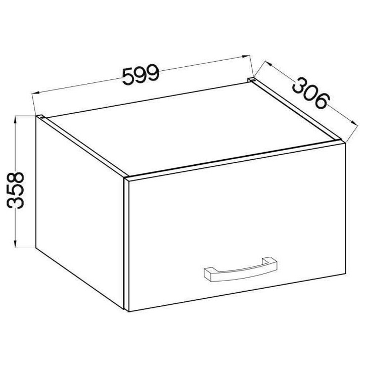 Meuble hotte porte basculante - Décor chene sonoma - L 60 x 31,6 x H 36 cm - LASSEN Meuble hotte porte basculante - Décor chene sonoma - L 60 x 31,6 x H 36 cm - LASSEN