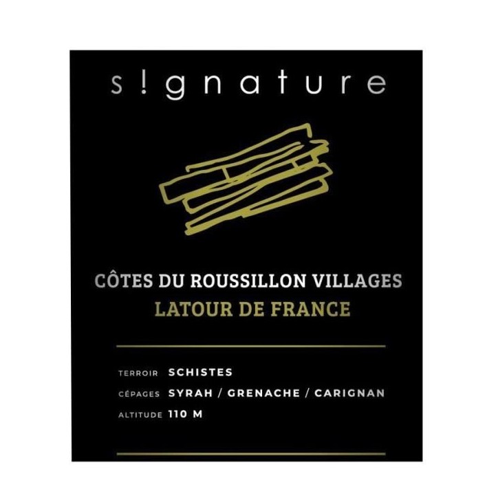 Les Vignes du vin Signature Latour de France 2022 Côtes du Roussillon Villages - Vin rouge de Languedoc