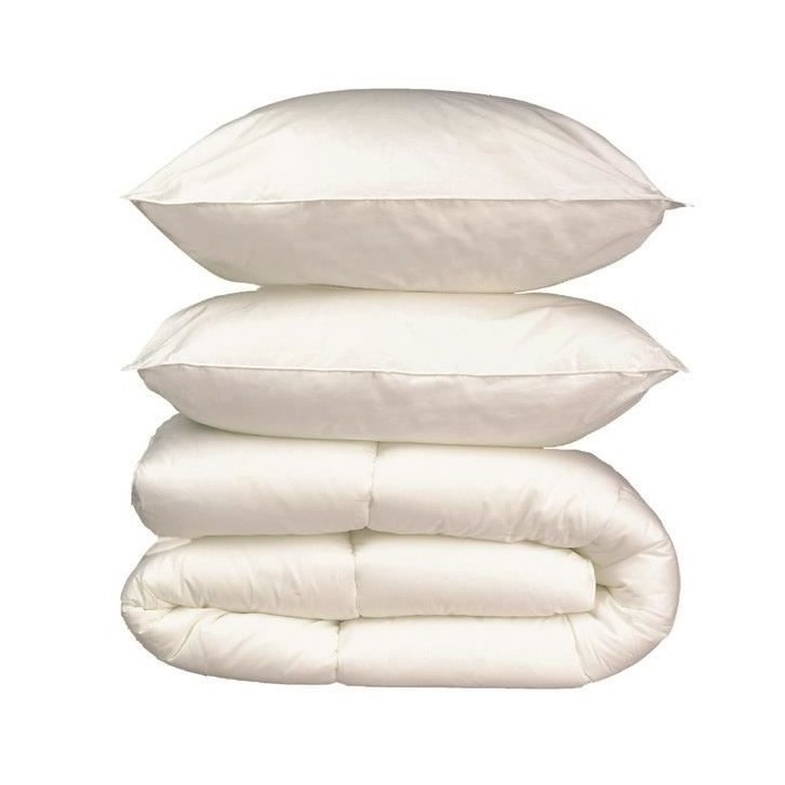 Pack linge de lit Microfibre - 1 Couette chaude 220x240 cm + 2 Oreillers 60x60 cm blanc Pack linge de lit Microfibre - 1 Couette chaude 220x240 cm + 2 Oreillers 60x60 cm blanc