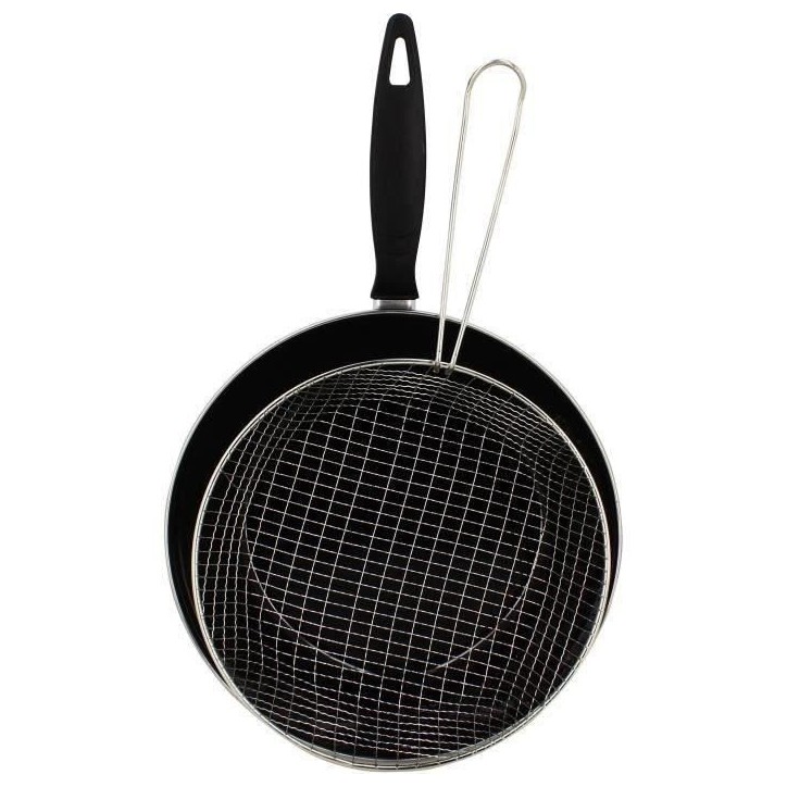 Poele a frire - MENASTYL - 3645749 - En acier émaillé - Noir - 26 cm - Tous feux dont induction Poele a frire - MENASTYL - 3645749 - En acier émaillé - Noir - 26 cm - Tous feux dont induction