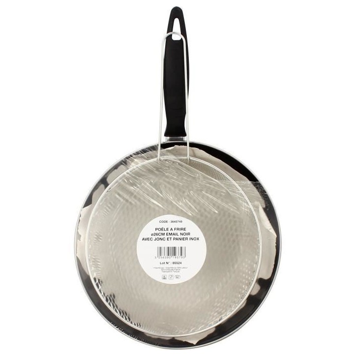 Poele a frire - MENASTYL - 3645749 - En acier émaillé - Noir - 26 cm - Tous feux dont induction Poele a frire - MENASTYL - 3645749 - En acier émaillé - Noir - 26 cm - Tous feux dont induction