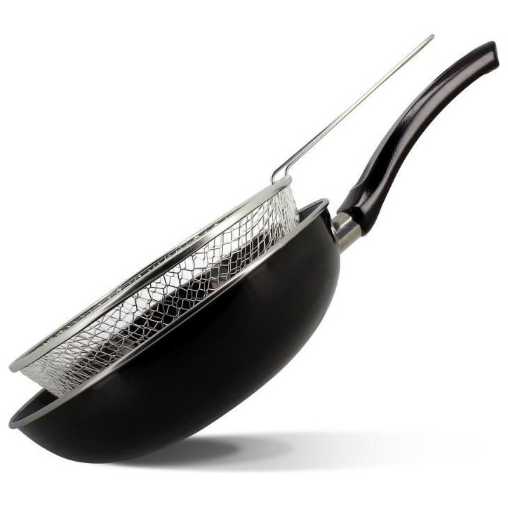 Poele a frire - MENASTYL - 3645749 - En acier émaillé - Noir - 26 cm - Tous feux dont induction Poele a frire - MENASTYL - 3645749 - En acier émaillé - Noir - 26 cm - Tous feux dont induction