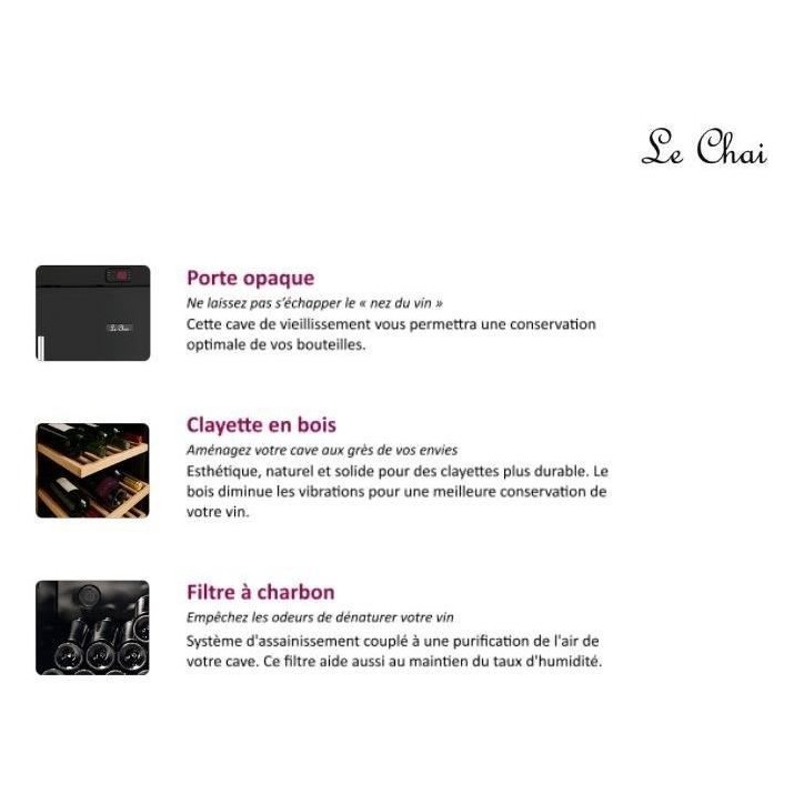 Cave a vin de vieillissement - LE CHAI - LMV1380D - 156 bouteilles - Classe G - 60 x 67 x 156 cm Cave a vin de vieillissement - LE CHAI - LMV1380D - 156 bouteilles - Classe G - 60 x 67 x 156 cm